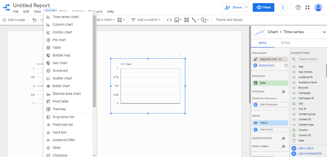 Data visualization google data studio